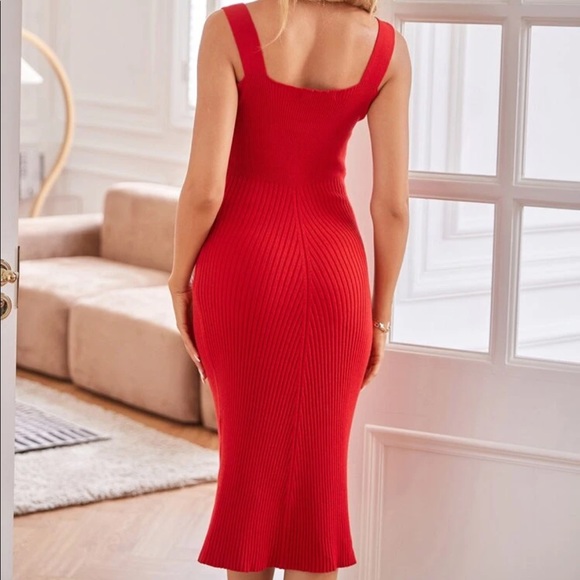 Black ribbed knit sweater dress - Picture 5 of 13